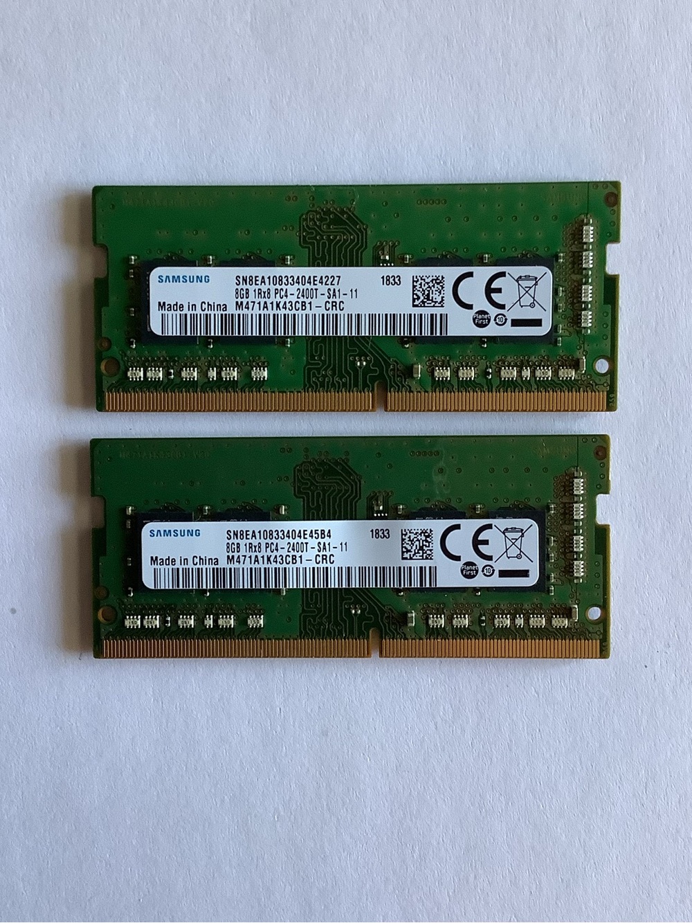 Samsung 16GB (2x8GB) 1Rx8 PC4-2400T-SA1-11 laptop RAM kit